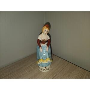Vintage Occupied Japan Porcelain Hand‎ Painted Man Lady Victorian Figurine 7"